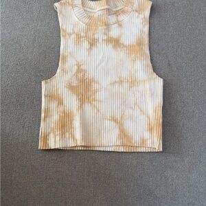 Aerie Tan Tie-Dye Ribbed Tank Top